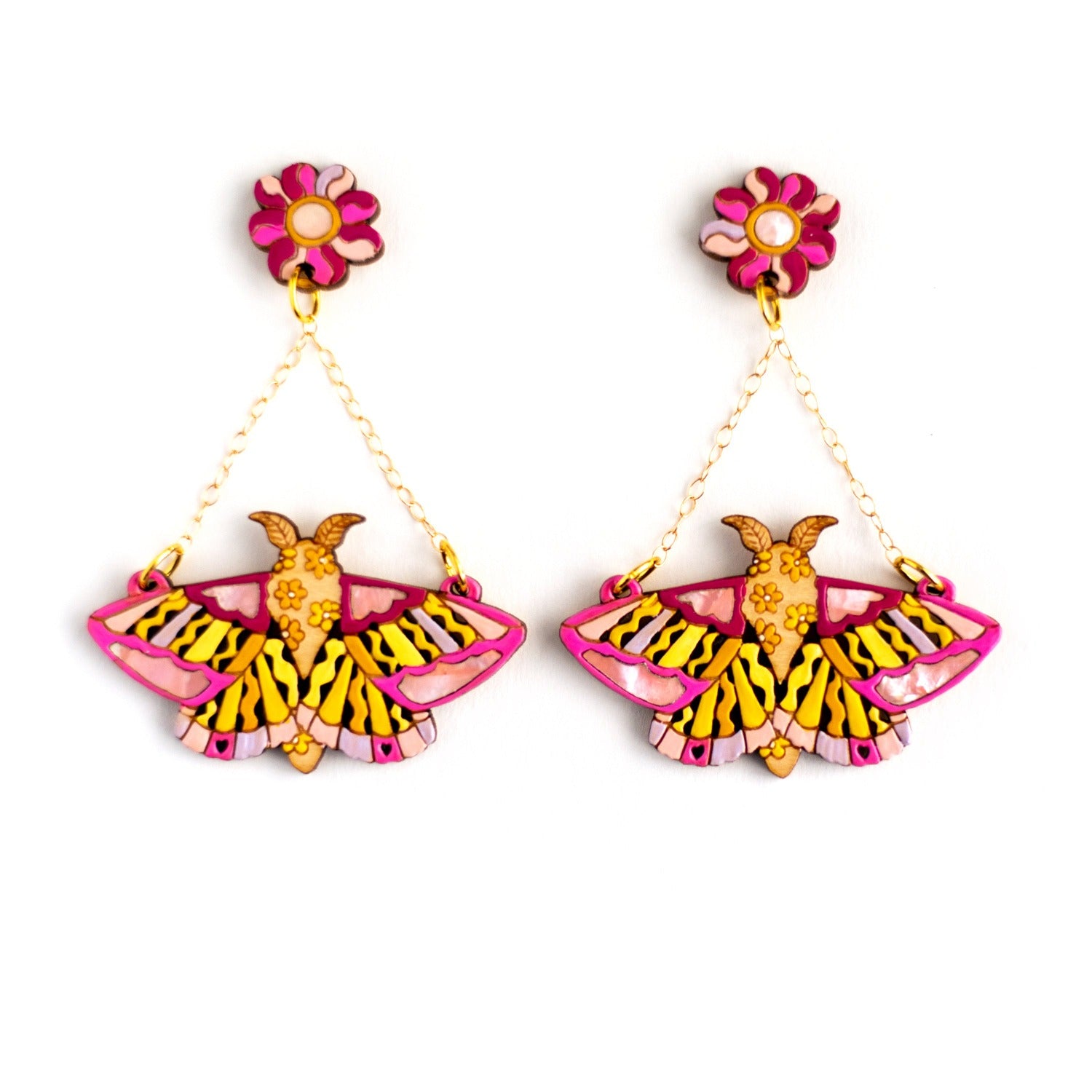 Rosy Maple Moth Earrings Beaded Jewelry Making Kit-KIT-E-ROM